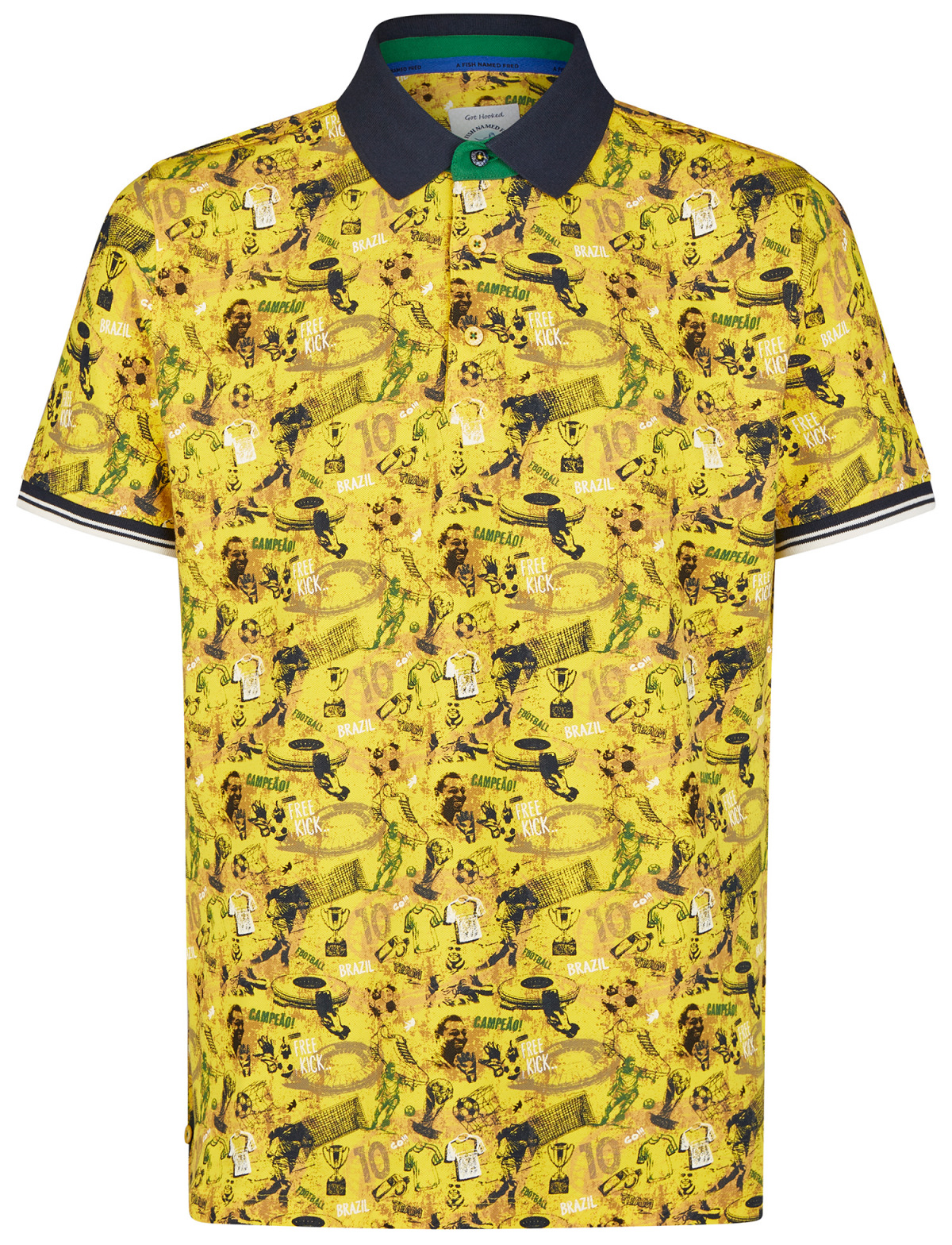 gelb Poloshirt Fit - Named Brazil grün Fred Fish / Modern - Football - A