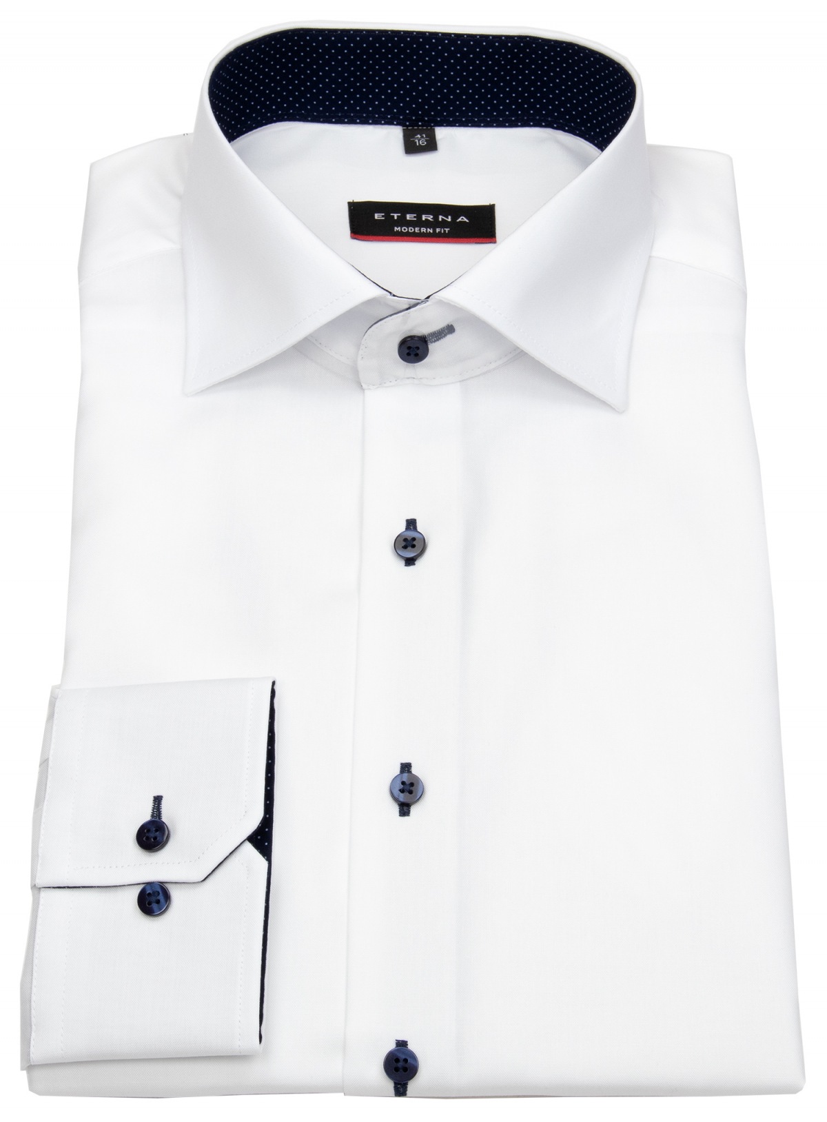Modern Eterna Kontrastknöpfe - Fit - weiß Hemd - - Oxford