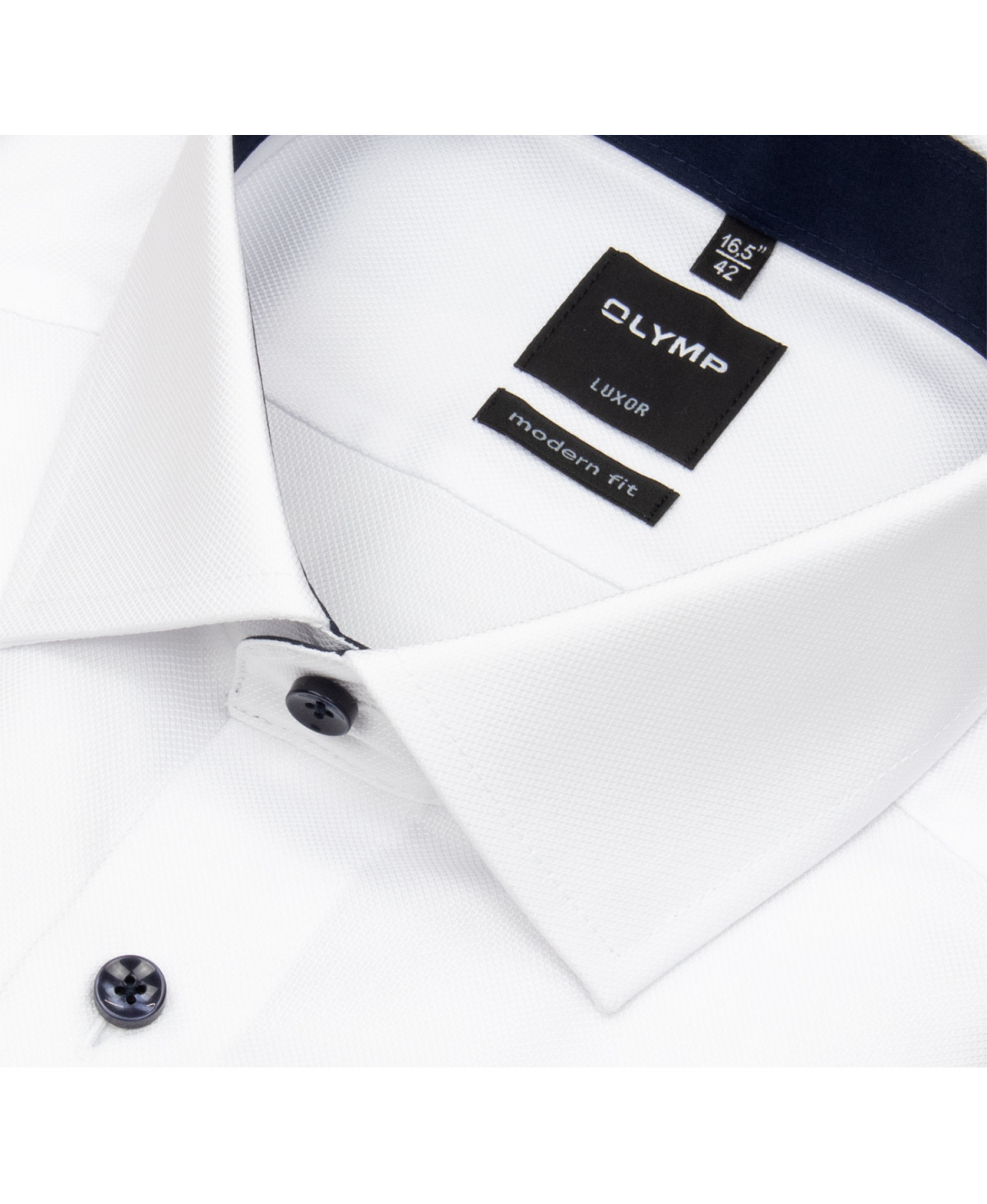 Uni Luxor weiß - - Modern - Fit OLYMP Struktur Faux Hemd