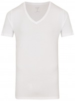 OLYMP Level Five T-Shirt - V-Ausschnitt Body - - weiß Fit tiefer