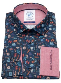 A Fish Named Fred Shirt - Modern Fit - Print - Camping - Dark Blue