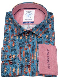 A Fish Named Fred Shirt - Modern Fit - Print - Paddel - Blue