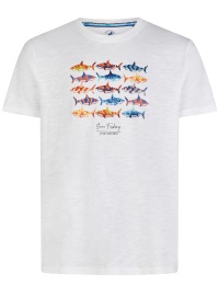 A Fish Named Fred T-Shirt - Modern Fit - Round-neck - Haifische - White