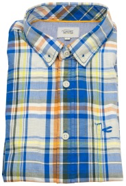 Camel Active Shirt - Regular Fit - Button Down Collar - Checked - Multicolored