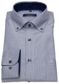 Casa Moda Hemd - Comfort Fit - Button Down Kragen - Struktur - blau