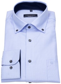 Casa Moda Hemd - Comfort Fit - Button Down Kragen - Struktur - hellblau