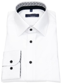 Casa Moda Shirt - Comfort Fit - Kent Collar - Contrast Buttons - White - w/o OP