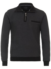 Casa Moda Sweatshirt Pullover - Troyercollar - Structure - Anthracite