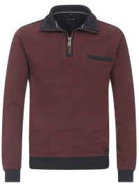 Casa Moda Sweatshirt Pullover - Troyerkragen - Struktur - rot