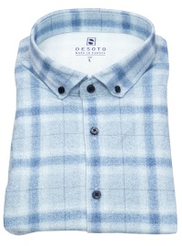 DESOTO Shirt - Slim Fit - Jersey - Button Down Collar - Light Blue / Blue