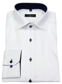 Eterna Shirt - Comfort Fit - Oxford - Contrast Buttons - White - w/o OP