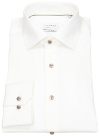 Eterna Shirt - Modern Fit - Cover Shirt - Extra Opaque - Contrast Buttons - Light Beige - w/o OP