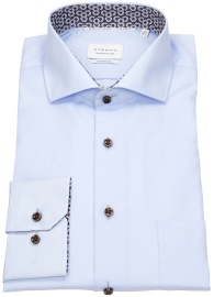 Eterna Shirt - Modern Fit - Cutaway Collar - Contrast Buttons - Light Blue