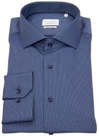 Eterna Shirt - Modern Fit - Kent Collar - Structure - Blue - Extra Langer 68cm Sleeve - w/o OP