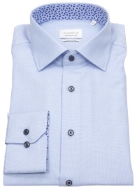 Eterna Shirt - Modern Fit - Contrast Buttons - Structure - Light Blue