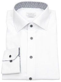 Eterna Shirt - Modern Fit - Contrast Buttons - Structure - White