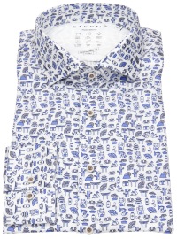 Eterna Shirt - Modern Fit - Performance Shirt - Print - Blue / White - w/o OP