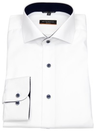 Eterna Shirt - Slim Fit - Cover Shirt - Contrast Buttons - White - w/o OP