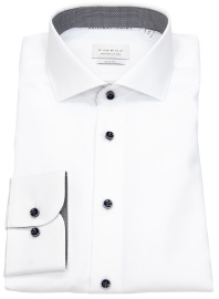 Eterna Shirt - Slim Fit - Cutaway Collar - Contrast Buttons - White