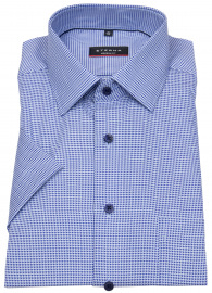 Eterna Short Sleeve Shirt - Modern Fit - Kent Collar - Dark Blue / Light Blue