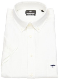 Fynch-Hatton Short Sleeve Shirt - Casual Fit - Leinen - Button Down Collar - White