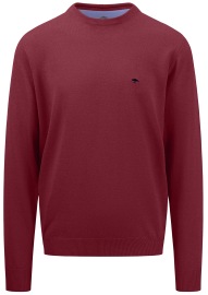 Fynch-Hatton Pullover - Casual Fit - Rundhals-Ausschnitt - dunkelrot