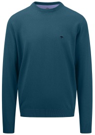 Fynch-Hatton Pullover - Casual Fit - Rundhals-Ausschnitt - petrol