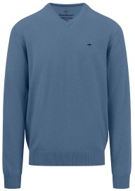 Fynch-Hatton Pullover - Casual Fit - V-Ausschnitt - cloud blue