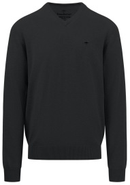 Fynch-Hatton Pullover - Casual Fit - V-Ausschnitt - schwarz