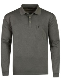 Hajo Poloshirt - Regular Fit - Langarm - Softknit - Anthracite