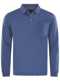 Hajo Poloshirt - Regular Fit - Langarm - Softknit - blau