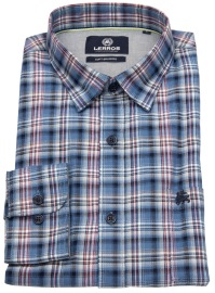 Lerros Shirt - Regular Fit - Kent Collar - Checked - Blue