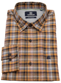 Lerros Shirt - Regular Fit - Kent Collar - Checked - Brown