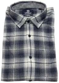 Lerros Shirt - Regular Fit - Kent Collar - Checked - Dark Blue / White