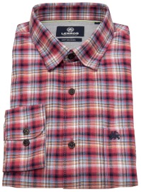 Lerros Shirt - Regular Fit - Kent Collar - Checked - Red