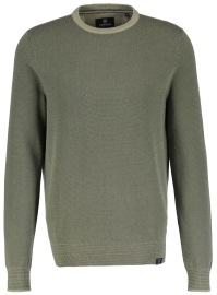 Lerros Pullover - Modern Fit - Round-neck - Structure - Green