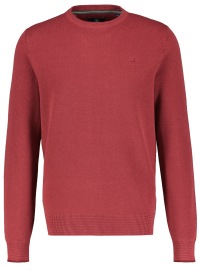 Lerros Pullover - Modern Fit - Round-neck - Structure - Red