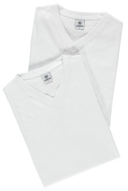 Lerros T-Shirt Two-pack - Regular Fit - V-neck - White