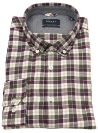 MAERZ Muenchen Shirt - Modern Fit - Button Down - Leichter Flanell - Checked