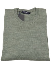 MAERZ Muenchen Pullover - Classic Fit - Round-neck - Merinowool - Green