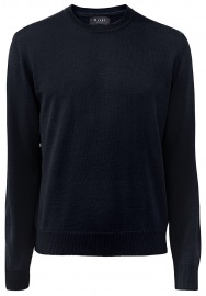 MAERZ Muenchen Pullover - Classic Fit - Rundhals - Merinowolle - navy