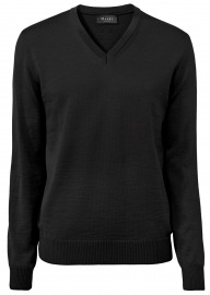 MAERZ Muenchen Pullover - Classic Fit - V-Ausschnitt - Merinowolle - anthrazit