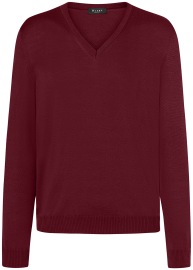 MAERZ Muenchen Pullover - Classic Fit - V-neck - Merinowool - Weinred