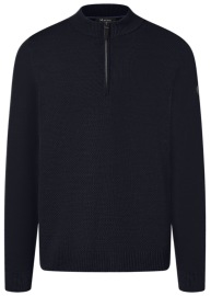 MAERZ Muenchen Pullover - Regular Fit - Troyerkragen - Struktur - dunkelblau