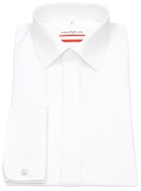 Marvelis Gala Shirt - Modern Fit - Kent Collar - Double Cuff - White - w/o OP