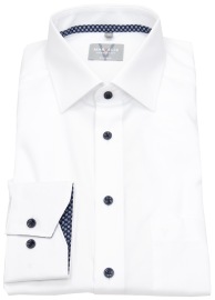 Marvelis Shirt - Comfort Fit - Kent Collar - Contrast Buttons - White - w/o OP