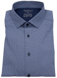 Marvelis Shirt - Modern Fit - Easy To Wear Performance - Blue / Black / White