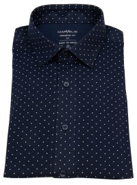 Marvelis Shirt - Modern Fit - Easy To Wear Piqué - Dark Blue / White - w/o OP