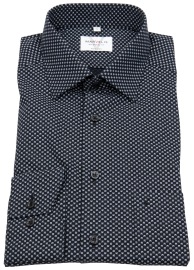 Marvelis Shirt - Modern Fit - Kent Collar - Black / White - w/o OP