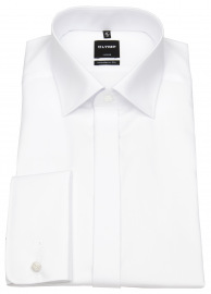 OLYMP Gala Shirt - Modern Fit - Kent - Double Cuff - White - w/o OP